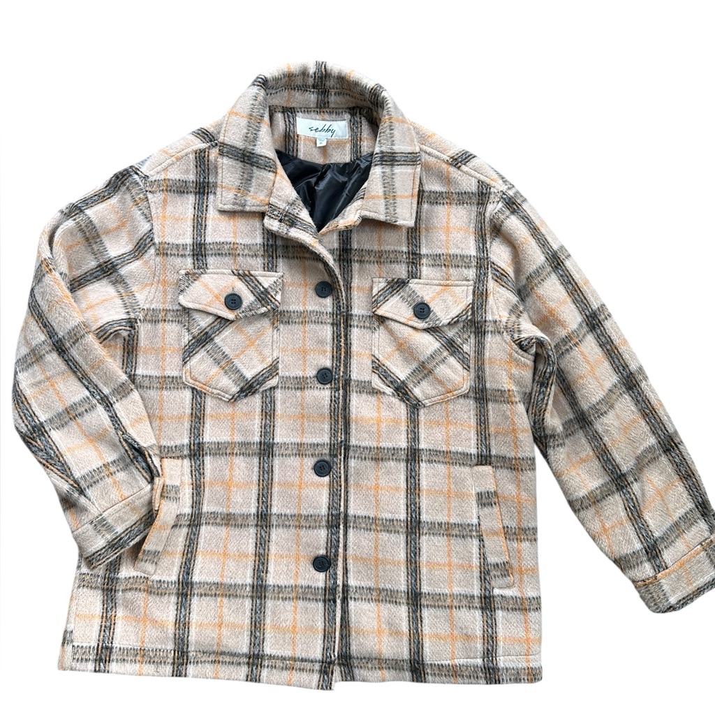 Sebby | Jackets & Coats | Oversized Sherpa Plaid Shirt Jacket Wmns Xl